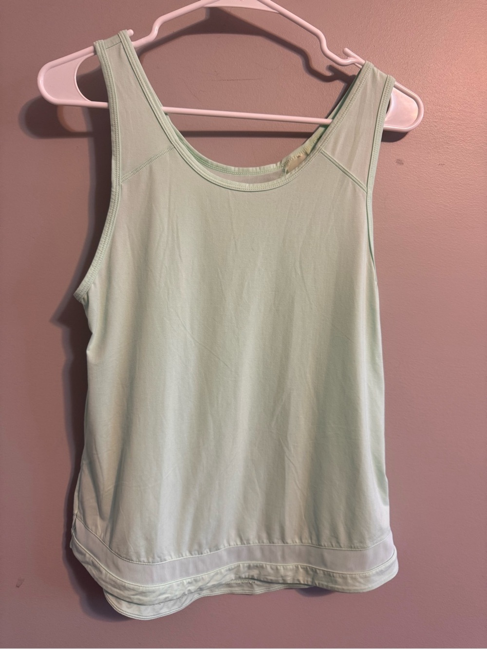 Zella Mint Green Athletic Tank Top Mesh Trim Size Small